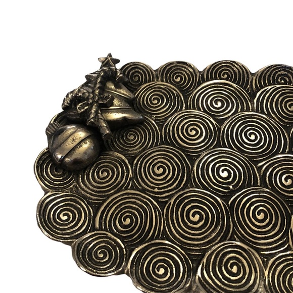 MudPie Swirlie Silver Christmas Serving Platter - Picture 9 of 10